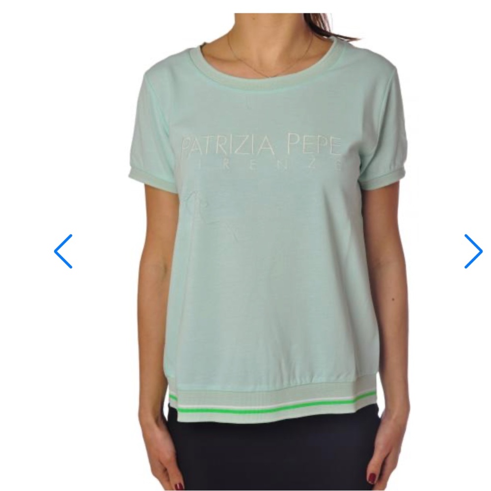 3 for $20 Patrizia Pepe Logo Mint Green Sheer Open Back Women's‎ Size II/US 8